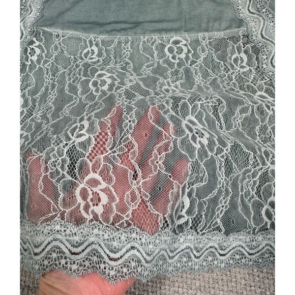 Pol Tank Top Womens Large Oversized Blue Green Lace Boho Festival Read - Picture 11 of 11